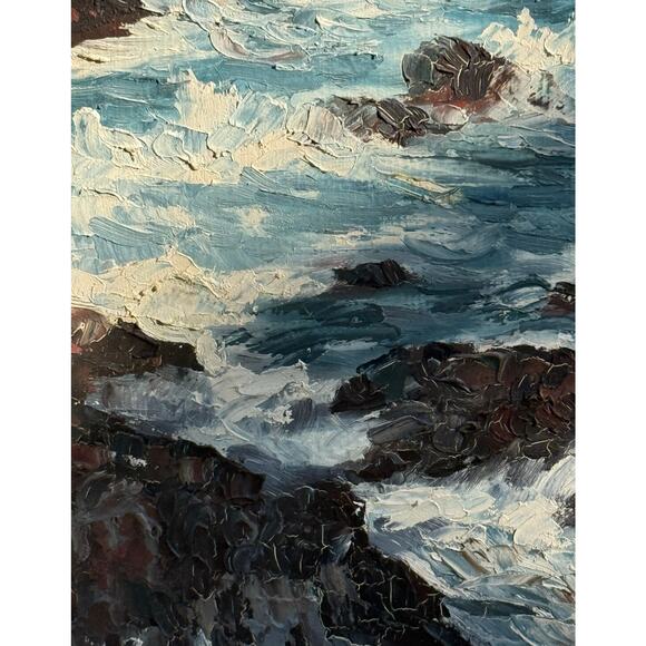 Vintage Framed Oil on Canvas Painting Portland Head Lighthouse, Maine Signed - Picture 3 of 16